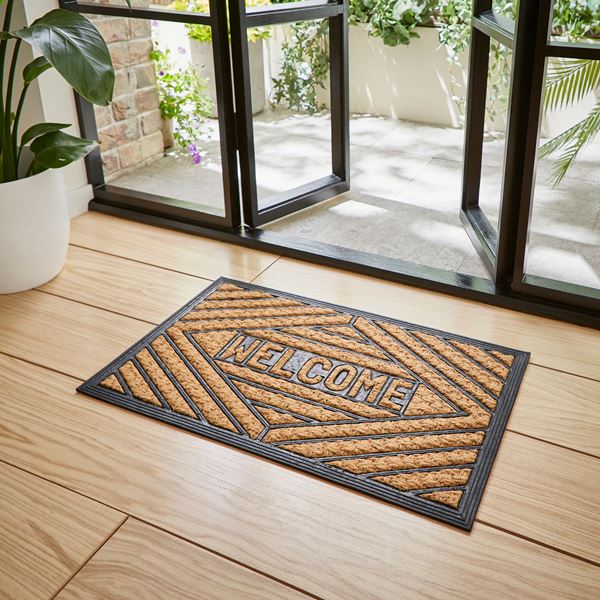 Coco Rubber Welcome Doormat - Natural